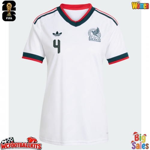 Mexico Edson Alvarez #4 Replica Away Stadium Shirt for Women World Cup 2026 Short Sleeve
